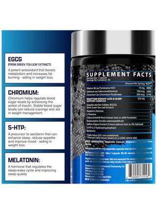 Nutrex Lipo-6 Night Time Ultra Concentrate – Night Fat Burner & Metabolism Support – 30 Capsules - view 2